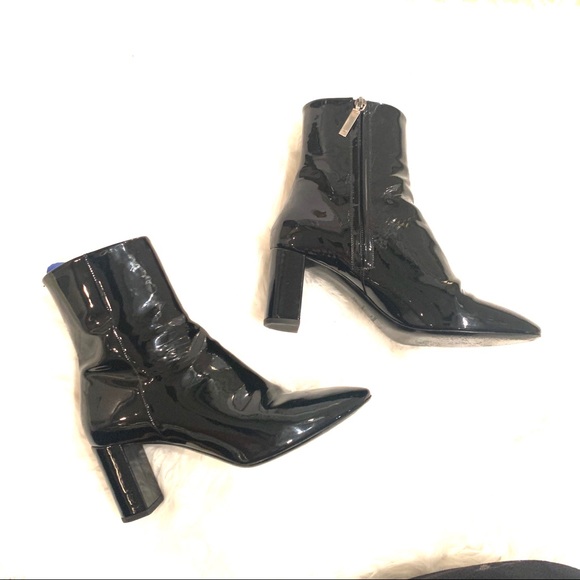 💯 YSL Saint Laurent Black Patent Leather Boots - Picture 7 of 8
